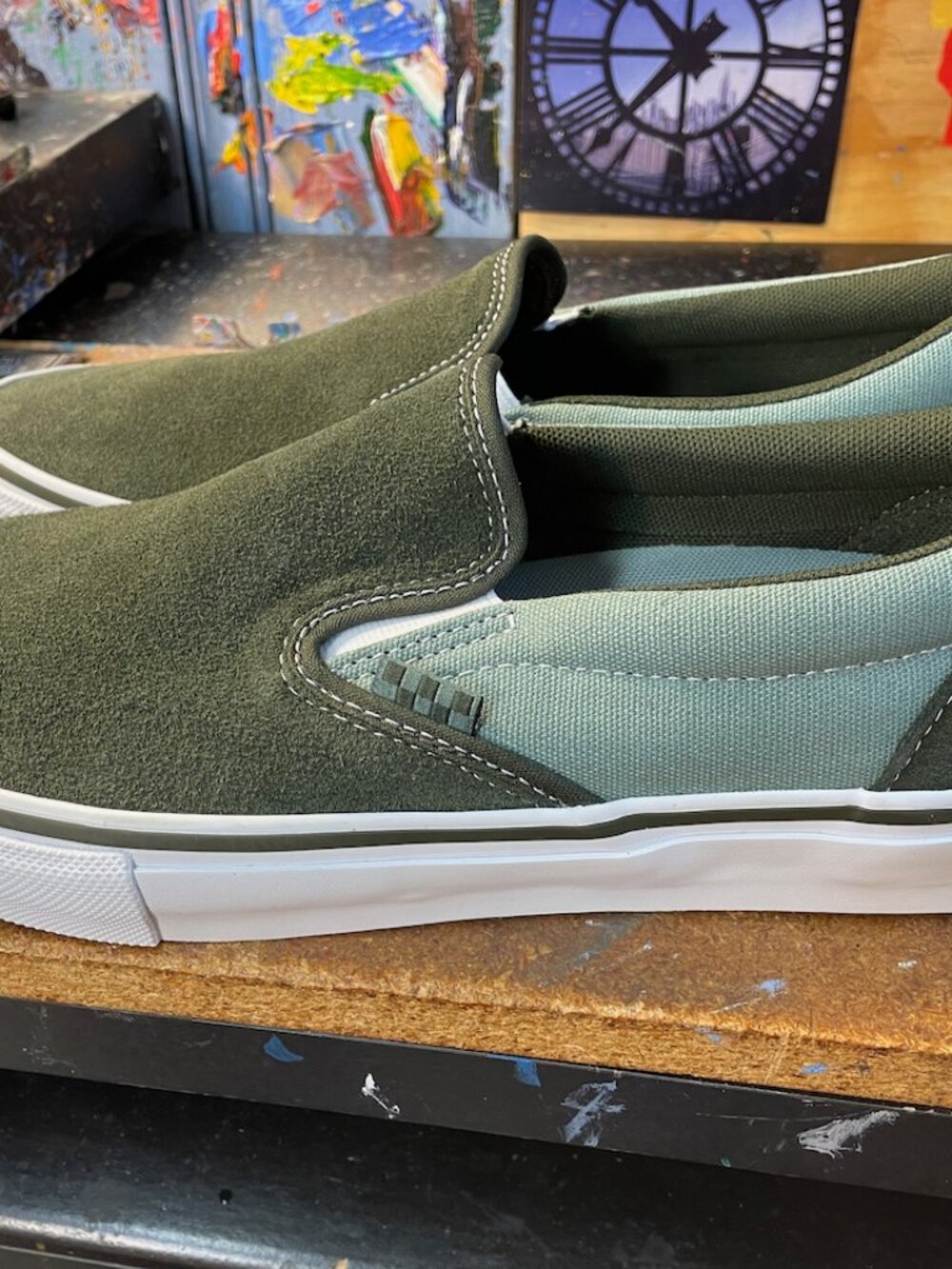 Vans Skate Slip On Obsidian Fern Green Size US 11 Men New VN000EKPFRN Sneakers